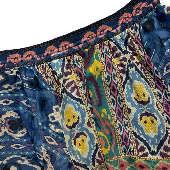 ZARA NWT Boho Mixed Prints Asymmetrical Hem Mini Skirt XS - Picture 9 of 16